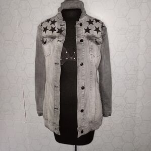 LuLaRoe Jaxon star denim button down jacket
